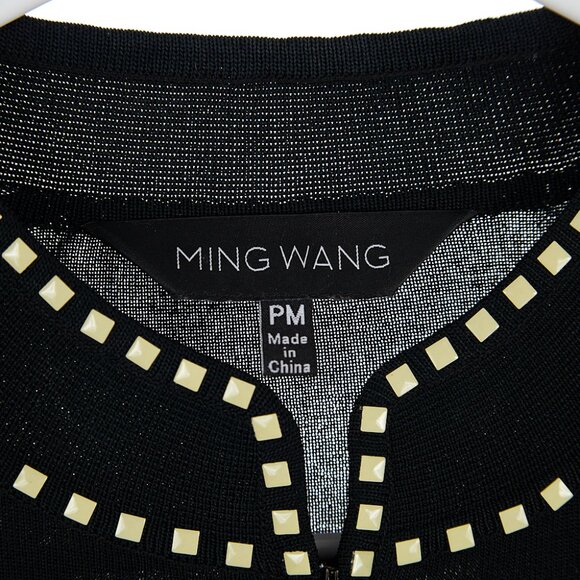 Ming Wang Black Zip Up Cardigan Sweater Women's Size Petite Medium - Picture 3 of 6